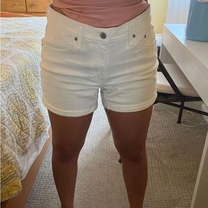 Levi's White Mid-Length Shorts